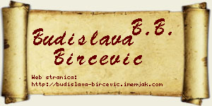 Budislava Birčević vizit kartica